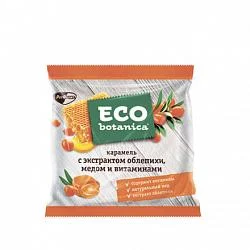 Карамель Eco Botanica с экстрактом облепихи, медом и витаминами, 150 гр.